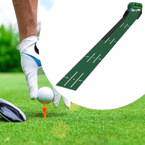 rockible Golf Putting Mat Putting Green Practice Easy to Clean 270cmx26cm Flocking Blanket Training Aid Training Blanket for Men Gifts