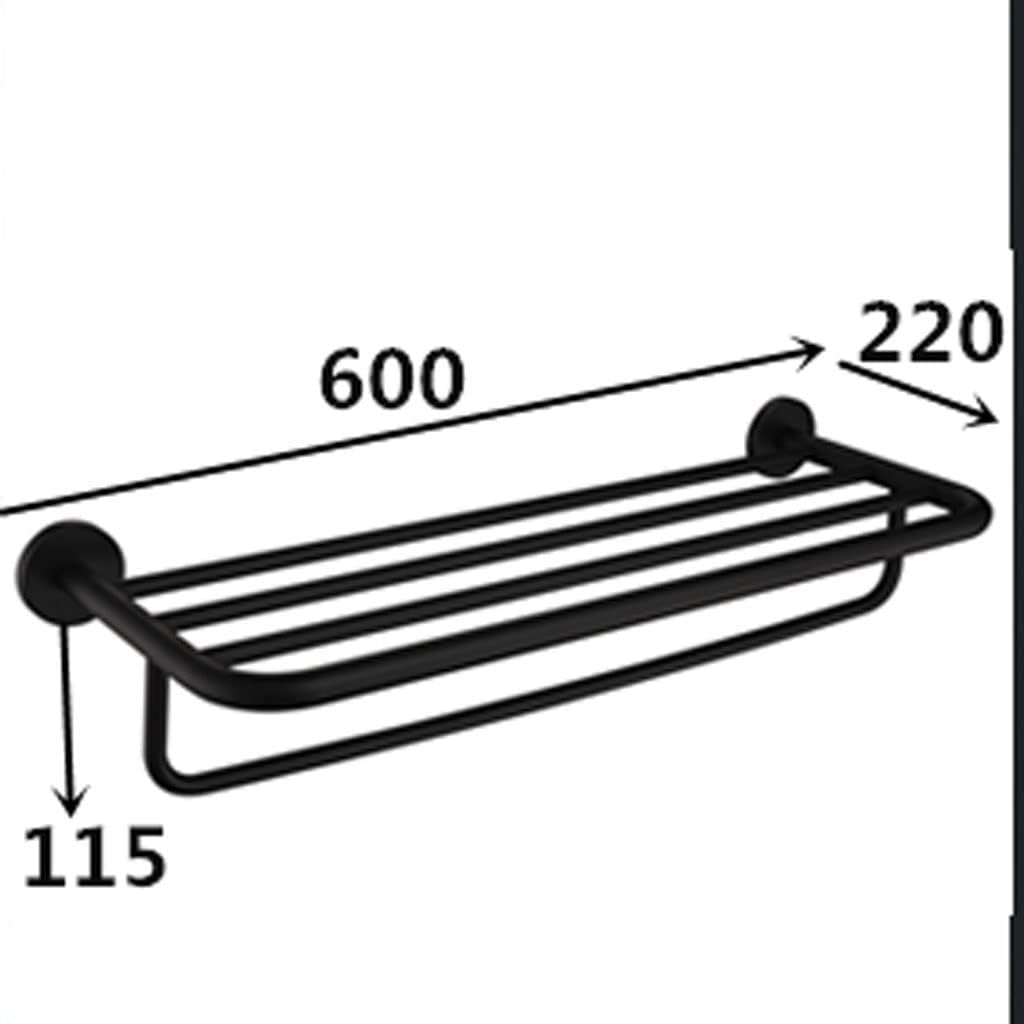 Matt Black Round Towel for Bathroom Black Plating Towel Shelf Lavatory Hanging Holder Bathroom Towel Hanger (Color : Black Size : 11.5 * 22 * 60cm) image 5