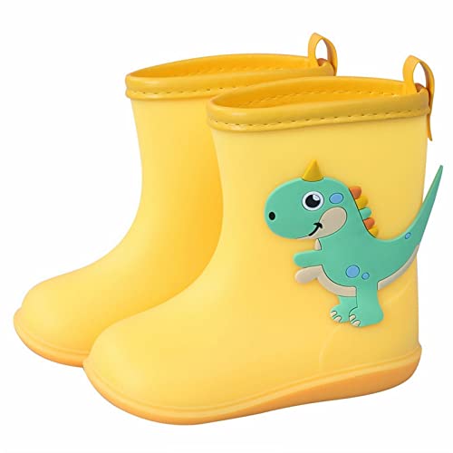 EnJoCho Children's Rain Shoes Boys and Girls Water Shoes Baby Rain Boots Water Boots 1 to 10Years Children Toddlers Children (Yellow, 6.5 Infant)