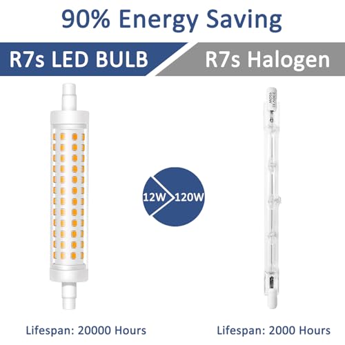 Lampadina R7S LED 118MM, Bianco Caldo 3000K, 12W