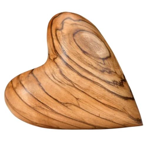 Kassis Geschenkartikel Herz 5,50 cm Handschmeichler aus Olivenholz – handgefertigtes Geschenk aus Bethlehem zur Taufe, Kommunion, Hochzeit, Valentinstag, Muttertag oder als Trostspender