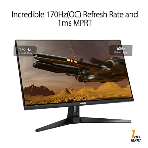 TUF Gaming VG27AQA1A Monitor Gaming 27”, WQHD, Overclock Fino a 170 Hz, Tecnologia Extreme Low Motion Blur, Freesync Premium e Shadow Boost, 1 ms (MPRT), HDR, DisplayWidget Lite, Nero - Monitor - Immagine 2