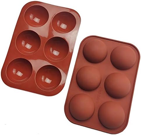 Paquete de 2 moldes grandes de silicona para bombas de chocolate | Esfera de cacao caliente para hornear | Caramelos de silicona antiadherentes y
