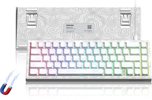 Image of Womier M68 HE V2 60% Percent Keyboard Rapid Trigger, Hall Effect Topographic Gaming Keyboard, Wired RGB Custom Mechanical Keyboard with Magnetic Switch, PBT Keycaps for Mac /Win (White)
