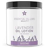 Essential Oil Labs Beauty 'Soothe' Lavender Oil Lotion 8.8 oz, 91% Organic Ingredients, Soothing Lotion Infused with Lavender Essential Oil, Moisturizing Relief