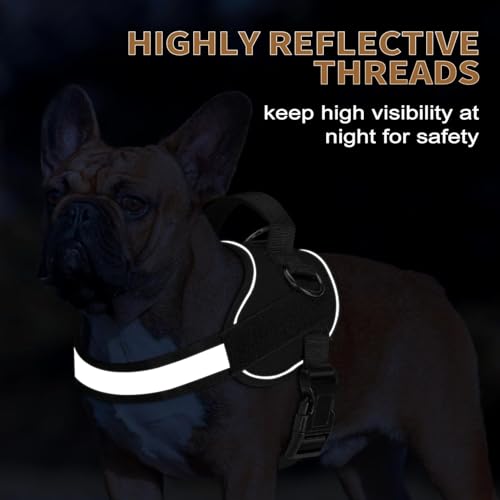 Image of No Pull Dog Harness Adjustable Reflective Oxford Easy Control Medium Large Dog Harness with A Free Heavy Duty 5ft Dog Leash