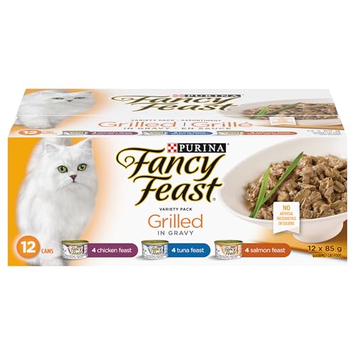 Fancy Feast Grilled Wet Cat Food, in Gravy Variety Pack 3 Flavours - 85 g Can (12 Pack) image 2