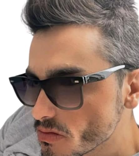 Square Frame Unisex Sunglasses for Women & Men | Black Frame and Black Lens With Silver Stud on the Front | Sunglasses UV400 Protection - Black2