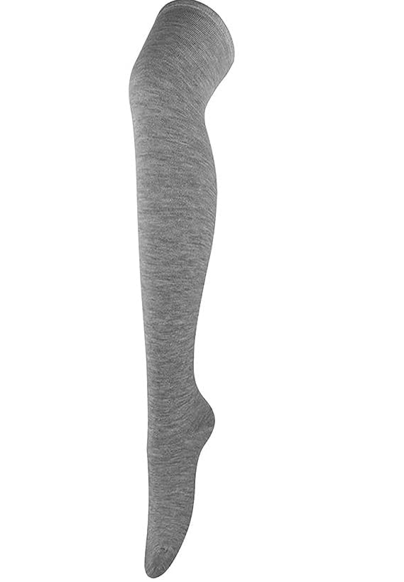 Image of TRAZO Women's Thigh High Socks Over the Knee High Knitted Casual Boot Socks, Striped Long Fashionable Stockings Pack of 1