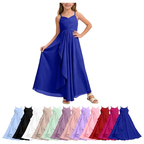 Robe en mousseline de soie longue de cérémonie pour fille chic
