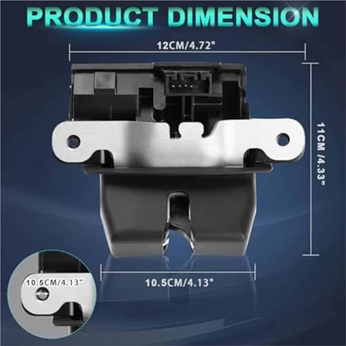 Cerradura de tapa de maletero con cierre suave y seguro para Ford Fiesta Mk7 y B-Max 6