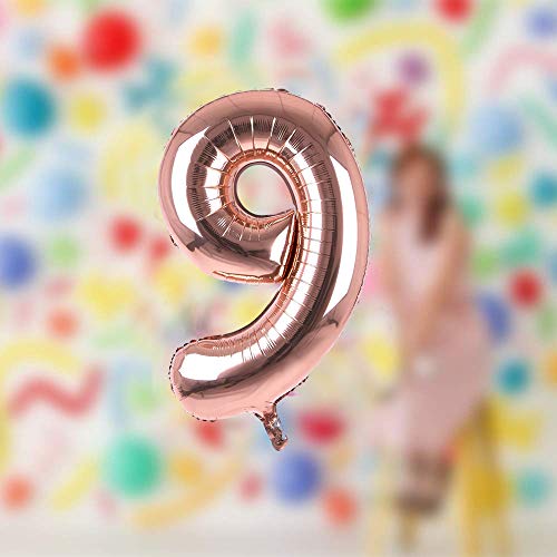 Image of AMFIN Number Foil Balloon - Rose Gold (9 Number)