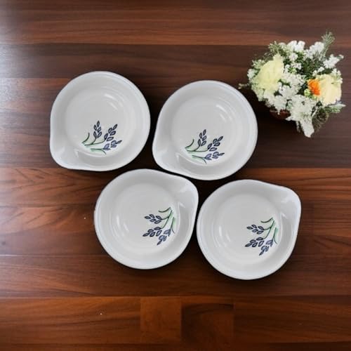 Image of Malaikah Ceramic Spoon Rest Leaf Pack of 4 for Home, Kitchen, Dining, Kitchen Decor & Gifting