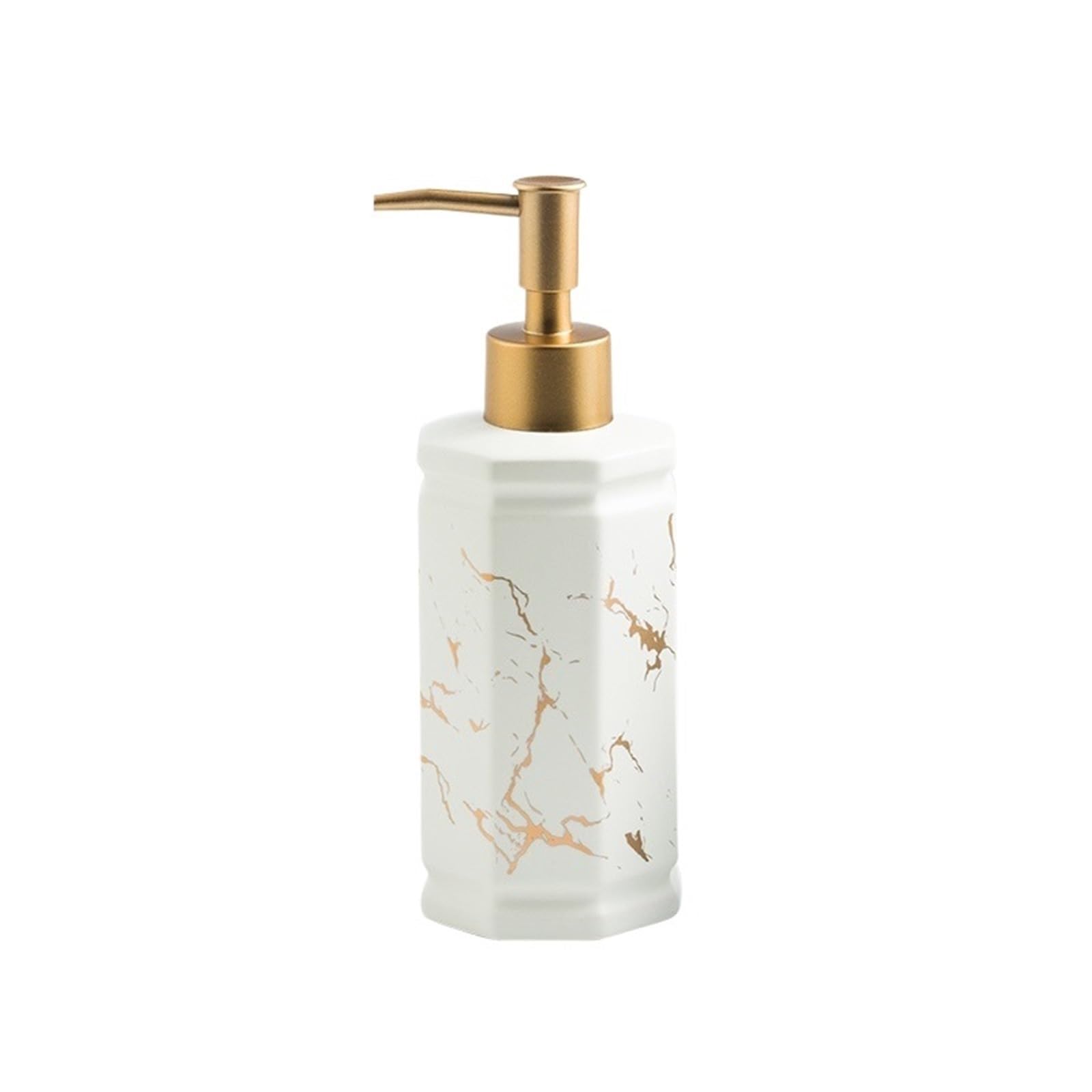 Soap Dispenser Luxury Ceramic Refillable Liquid Soap Dispenser Pump Bottle For Bathroom Vanity, Countertop, Sink(White)