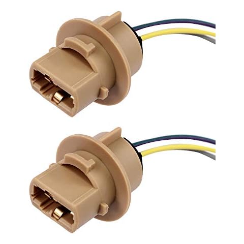 YUNPINGCAR 7443 Sockets Female Adapter Wire Connector for Turn Signal/Reverse/Brake Light Bulbs Socket Cover
