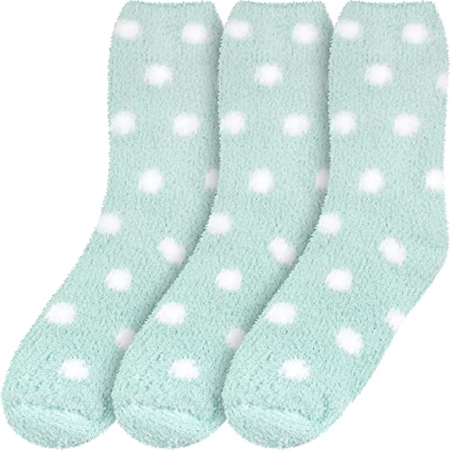 Image of BambooMN Women's Super Soft Fuzzy Socks, Polka Dot, Gradient, Snowflake, Featherlight Cuff - Assorted Colors