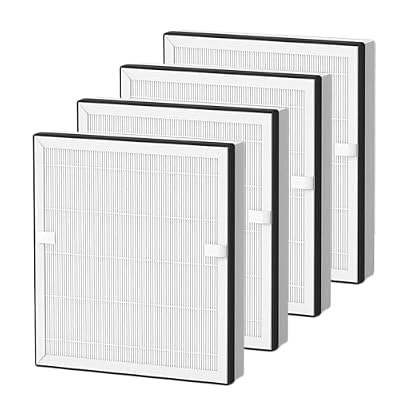 Prestivair AP2410 Replacement Filter 4 Pack Compatible with DBFIT AP2410 Air Purifier, 2-in-1 Filtration H13 HEPA and Activated Carbon