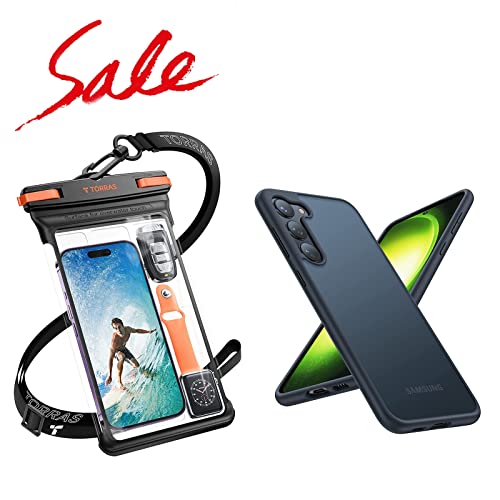 TORRAS Icecube IPX8 Waterproof Phone Pouch, Underwater Screen Touchable, Black 8.0'' & Shockproof Designed for Samsung Galaxy S23 Plus Case Translucent Slim Protective Matte Hard Back Cover