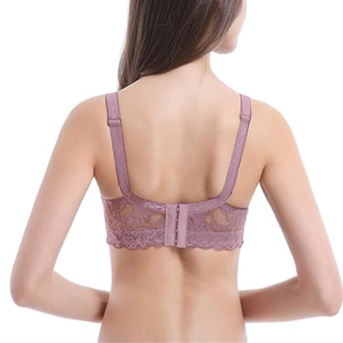 Soutien-Gorge Push-up en Dentelle Froncée Haute Qualité Wine Red