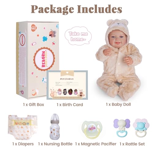 Muñeca bebé realista BABESIDE 20 pulgadas con accesorios miniatura 5