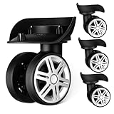 Mipcase 4 piezas Ruedas de Repuesto para Maletas con Doble Instalación Fácil Absorción de y Silencioso Compatibles con Maletas y Trolleys