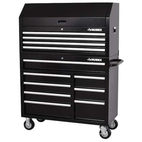 Husky Tool Storage 42 in. W x 18 in. D Standard Duty Black Tool Chest Combo
