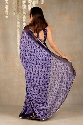 Image of MIRCHI FASHION Women Saree Chiffon Floral Printed | Breathable Festive Occasion Sari for Social Visits with Matching Blouse Piece