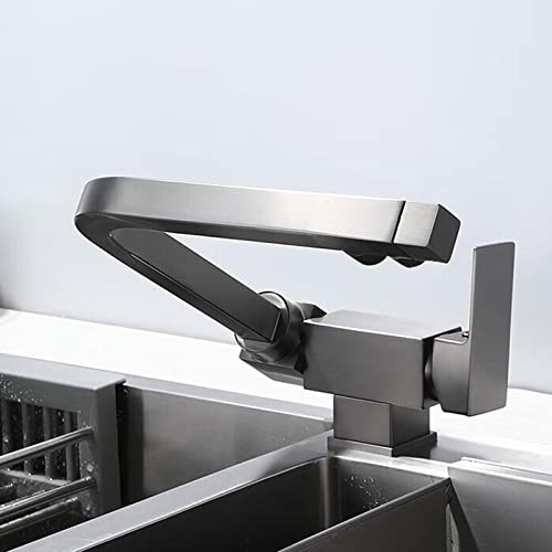 Grifo de cocina de latón 3 en 1 gris con diseño plegable de alta resistencia
