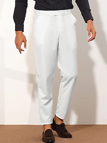 Lars Amadeus Cropped Dress Pants for Men's Solid Color Flat Front Business Prom Tapered Trousers2