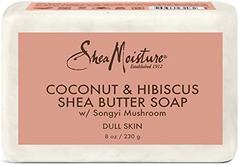 Sheamoisture Bar Soap for Dull, Dry Skin Coconut and Hibiscus Sulfate Free Soap Bar 8 oz