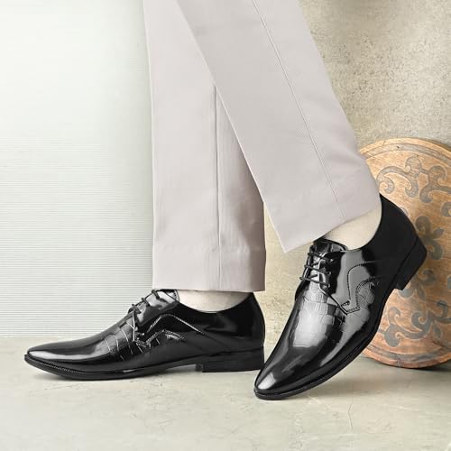 Image of Centrino Men's Formal Lace-Up Shoes | Soft,Lightweight & Comfortable Formal Shoe|Formal Lacing Oxford Shoes for Men| Stylish-Looking Footwear with Cushioned Footbed | Suitable for Office (9356)