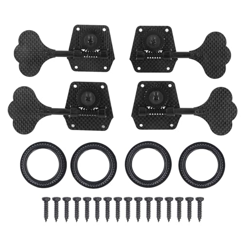 Guitar Bass Tuners 2L 2R Electric Bass Tuning Peg, Ratio Headstock Sealed Bass Tuning Pegs Machine Heads Replacement for Electric Bass