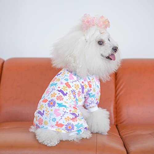 Image of CuteBone Small Dogs Outfit Soft Puppy Onesies Pjs Dog Pajamas Pet Coat Cat Apparel Comfy Doggie Jumpsuit Bodysuit for All Seasons