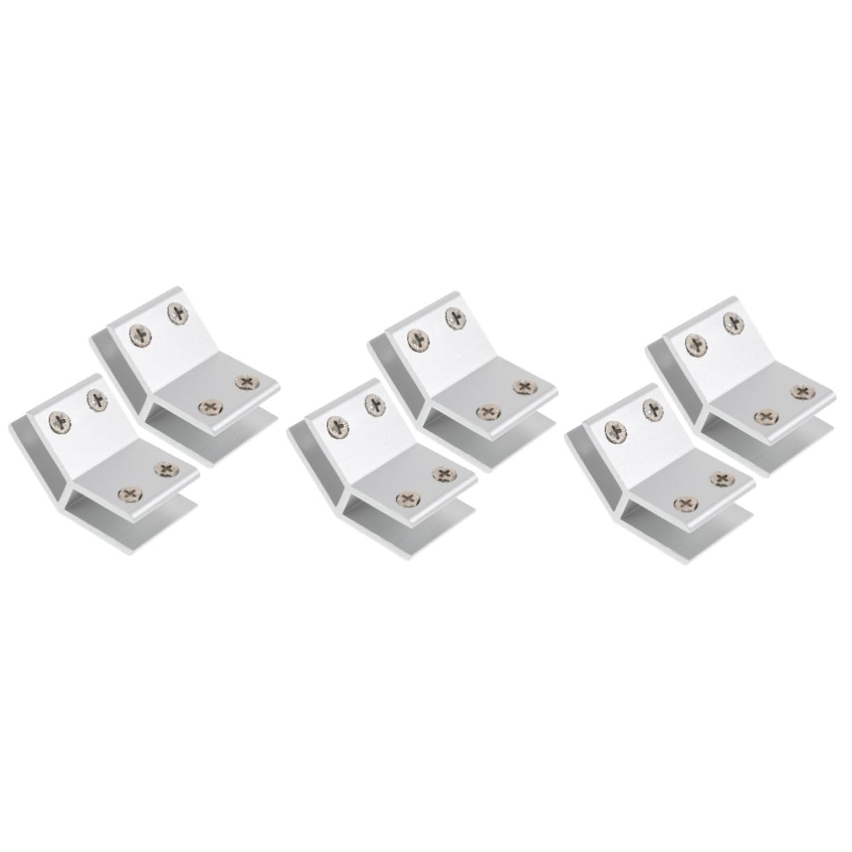 Homoyoyo 3sets Stainless Steel Adjustable Clamp 10-12mm Glass Cabinet Clips 135 Degree Railing Glass Clamp 2pcs*3