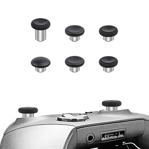 Mcbazel Metalowe pałeczki zastępcze do Elite Series 2, 6 w 1, zestaw metalowych niestandardowych przycisków, pasuje do kontrolera Xbox One Elite Series 2 - czarny
