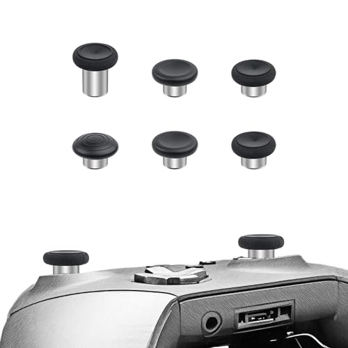 Mcbazel Metalowe pałeczki zastępcze do Elite Series 2, 6 w 1, zestaw metalowych niestandardowych przycisków, pasuje do kontrolera Xbox One Elite Series 2 - czarny