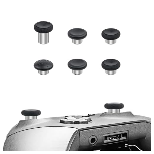 Mcbazel Metal Thumbsticks Replacement for Xbox Elite Series 2, 6 in 1 Metal Custom Button Set fit for Xbox One Elite Series 2 Controller - Black
