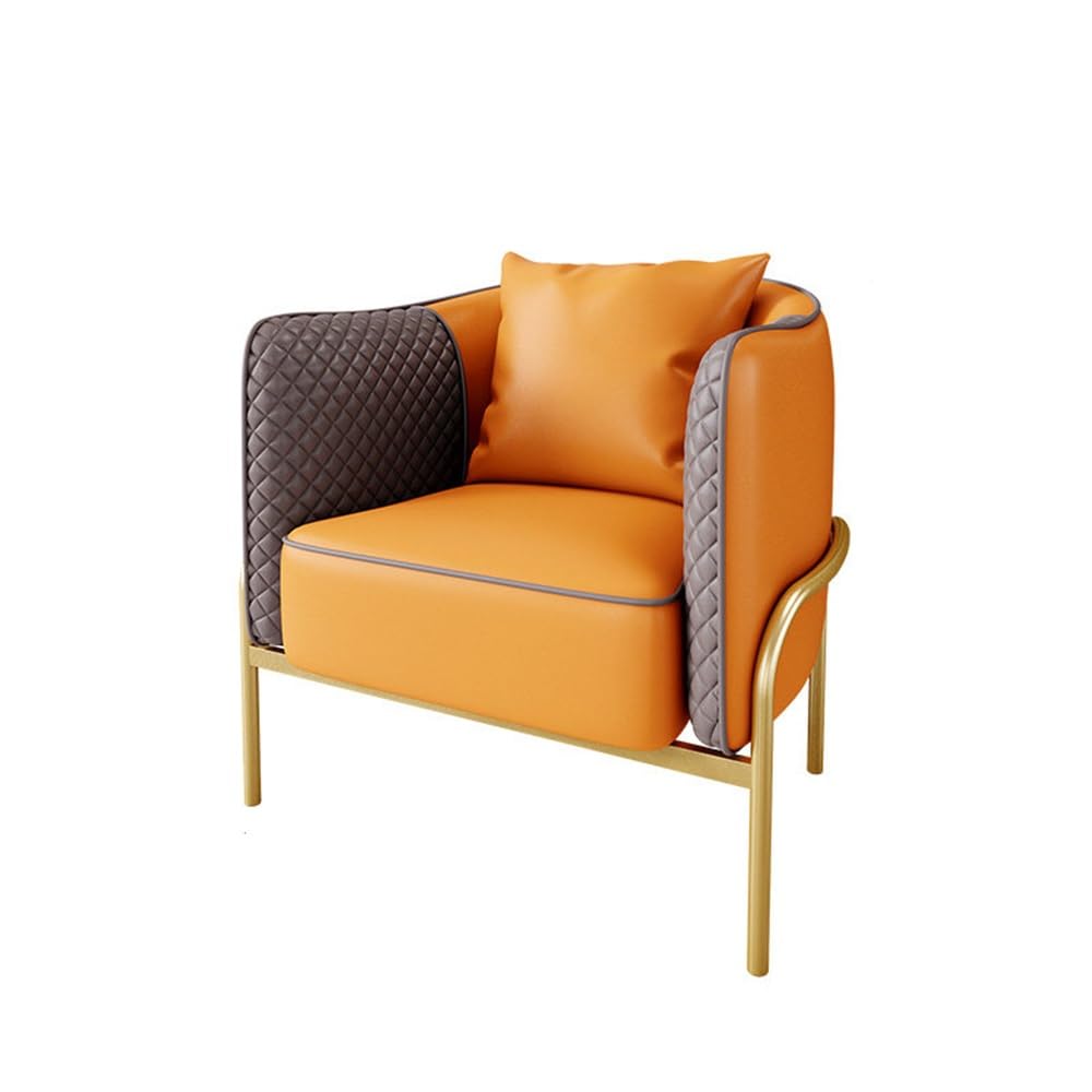Kunstleder-Sofagarnitur, stilvoller Loveseat & Sessel mit Metallbeinen für Wohnzimmer