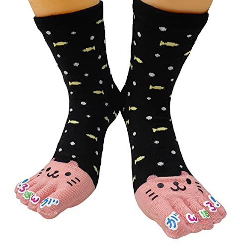 Image of acdiac Women's Cotton Toe Socks,five Finger Socks,Funny and Funky cartoon theme sport Toe Socks