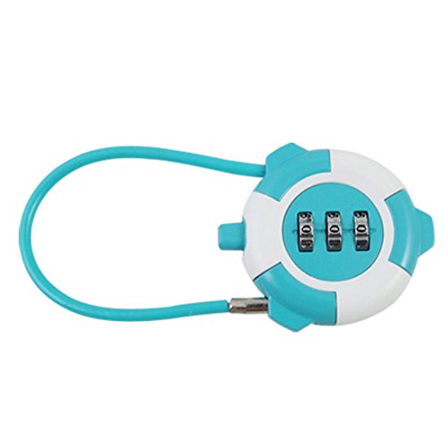 Image of Aexit Blue White Padlocks & Hasps Flask Shape 3 Digits Combination Padlocks Combination Lock