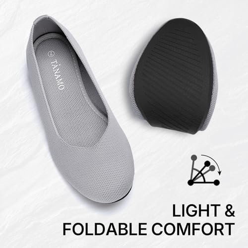 Image of Tanamo Ballet Flats for Women, Soft Knit, Work Travel Everyday Shoes