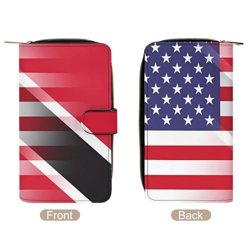 U.S. Trinidad and Tobago Flag Printed Wallet RFID Blocking Credit Card Holder Wallet Travel Slim Clutch Gifts for Men Women3