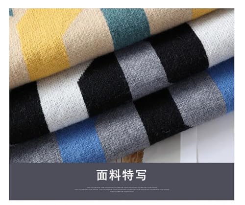 Male Splice Sweaters Harajuku Exercise Style Sweater Top Thick Warm Knit Pullover4