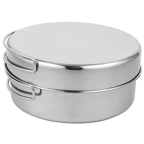 Mipcase 4-Piece Stainless Steel Camping Cookware Set Compact and Lightweight for Hiking Backpacking and Outdoor Activities