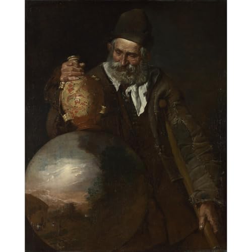Impression giclée de qualité musée vieil homme italien émotions toile d'art