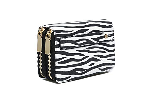 Image of Daisy Rose Dual Zipper Phone Clutch and Wallet for Women - RFID Blocking, PU Vegan Leather Multi-Card Organizer