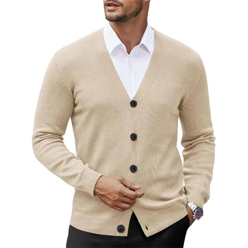 Men's Cardigan Sweaters Outdoor Casual Lightweight Button Down V Neck Knitted Outerwear3