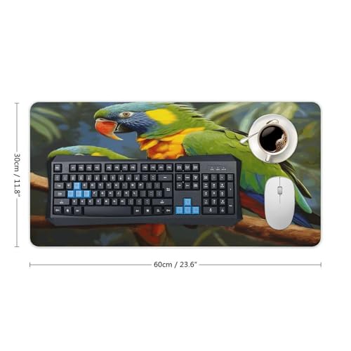 Alfombrilla para mouse grande con pintura de loro y base de goma miniatura 2