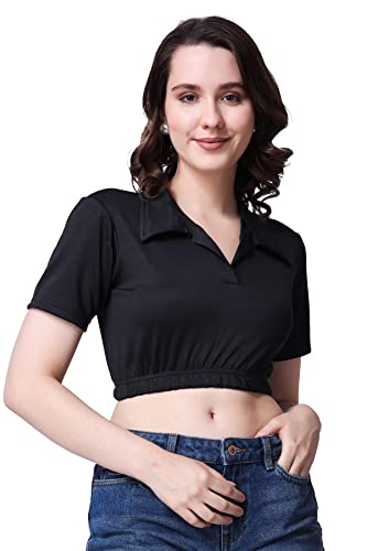 Chemisier décontracté pour femme POPWINGS col solide anti-plis style fluide