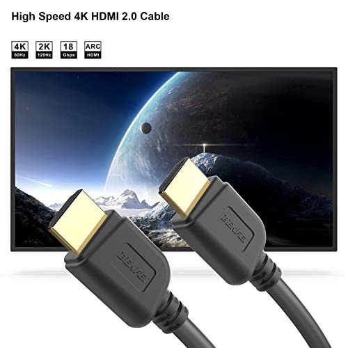 Benfei Hdmi To Hdmi Cable, 4K@60Hz High Speed 6Ft Hdmi 2.0 Cable, 18Gbps, 4K Hdr, 3D, 2160P, 1080P, Ethernet, Audio Return(Arc) Compatible With Uhd Tv, Blu-Ray, Xbox, Ps4, Ps3, Pc - 6 Ft #TOP1